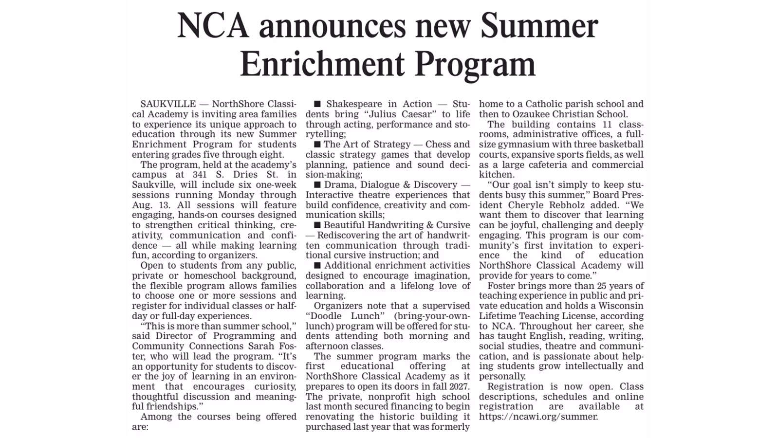 NCA-Summer-Enrichment-Program